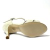 Scarpa da ballo donna tango argentino latino ballo da sala liscio nabuk panna suola cuoio pomiciato tacco 90 stiletto
