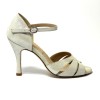 Scarpa da ballo donna tango argentino latino ballo da sala liscio nabuk panna suola cuoio pomiciato tacco 90 stiletto