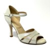 Scarpa da ballo donna tango argentino latino ballo da sala liscio nabuk panna suola cuoio pomiciato tacco 90 stiletto