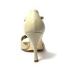 Scarpa da ballo donna tango argentino latino ballo da sala liscio pelle beige nabuk fish tortora suola cuoio pomiciato tacco 90