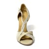 Scarpa da ballo donna tango argentino latino ballo da sala liscio pelle beige nabuk fish tortora suola cuoio pomiciato tacco 90