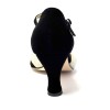 Scarpa da ballo donna latino americano ballo da sala camoscio nero glitter ghiaccio suola cuoio pomiciato tacco 70 rocchetto