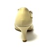 Scarpa da ballo donna ballo da sala liscio latino tango pelle vernice beige suola cuoio pomiciato tacco 60 stiletto