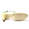 Scarpa da ballo donna ballo da sala liscio latino tango pelle vernice beige suola cuoio pomiciato tacco 60 stiletto