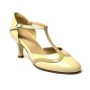 Scarpa da ballo donna ballo da sala liscio latino tango pelle vernice beige suola cuoio pomiciato tacco 60 stiletto