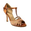 Scarpa da ballo donna latino americano tango argentino ballo da sala raso reme strass suola cuoio pomiciato tacco 90 stiletto