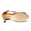 Scarpa da ballo donna latino americano tango argentino ballo da sala raso reme strass suola cuoio pomiciato tacco 90 stiletto