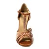 Scarpa da ballo donna latino americano tango argentino ballo da sala raso reme strass suola cuoio pomiciato tacco 90 stiletto