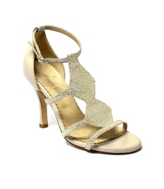 Scarpa da ballo donna cerimonia tango latino ballo da sala pelle beige nabuk fish suola cuoio pomiciato tacco 90 stiletto