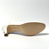 Scarpa da ballo donna ballo da sala liscio tango latino pelle bianca suola cuoio pomiciato tacco 55
