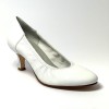 Scarpa da ballo donna ballo da sala liscio tango latino pelle bianca suola cuoio pomiciato tacco 55