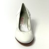 Scarpa da ballo donna ballo da sala liscio tango latino pelle bianca suola cuoio pomiciato tacco 55