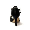 Scarpa da ballo donna tango argentino latino ballo da sala raso nero nabuk multi suola cuoio pomiciato tacco 90 stiletto
