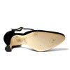Scarpa da ballo donna ballo da sala liscio tango latino camoscio nero strass suola cuoio pomiciato tacco 70 rocchetto