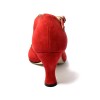Scarpa da ballo donna ballo da sala liscio tango latino camoscio rosso strass suola cuoio pomiciato tacco 70 rocchetto