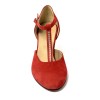 Scarpa da ballo donna ballo da sala liscio tango latino camoscio rosso strass suola cuoio pomiciato tacco 70 rocchetto