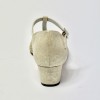 Scarpa da ballo donna latino americano ballo da sala liscio nabuk miele glitter platino suola cuoio pomiciato tacco 30 largo