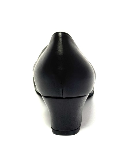 Scarpa da ballo donna ballo da sala standard liscio tango latino pelle nera suola bufalo tacco 30 largo