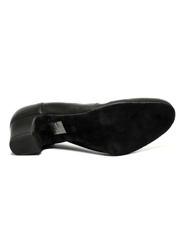 Scarpa da ballo donna ballo da sala standard liscio tango latino pelle nera suola bufalo tacco 30 largo