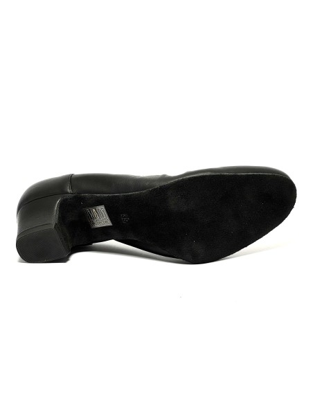 Scarpa da ballo donna ballo da sala standard liscio tango latino pelle nera suola bufalo tacco 30 largo