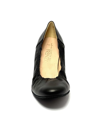 Scarpa da ballo donna ballo da sala standard liscio tango latino pelle nera suola bufalo tacco 30 largo