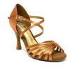 Scarpa da ballo donna latino americano tango ballo da sala raso rame suola bufalo tacco 90