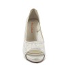 Scarpa spuntata pizzo bianco e swarovski plateau di 1,5 cm tacco 110