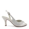 Sandalo in raso bianco con swarovski suola cuoio tacco 70