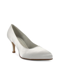Scarpa da sposa raso bianco suola cuoio tacco 70 a rocchettino