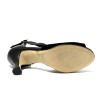 Scarpa da ballo donna latino americano ballo da sala liscio pelle velluto nero argento suola cuoio pomiciato tacco 70 rocchetto