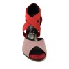 Scarpa da ballo donna latino americano ballo da sala tessuto camoscio rosso elastici suola cuoio pomiciato tacco 70 rocchetto