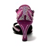 Scarpa da ballo donna latino americano ballo da sala liscio tango raso magenta strass boreali suola bufalo tacco 80 rocchetto