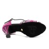 Scarpa da ballo donna latino americano ballo da sala liscio tango raso magenta strass boreali suola bufalo tacco 80 rocchetto