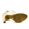 Scarpa da ballo donna latino americano ballo da sala liscio tango raso cipria strass boreali suola bufalo tacco 90