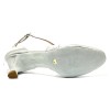 Scarpa da ballo donna ballo da sala liscio standard latino tango pelle argento suola bufalo tacco 50 rocchetto