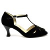 Scarpa da ballo donna latino americano ballo da sala liscio tango camoscio nero suola cuoio pomiciato tacco 60 rocchetto