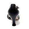 Scarpa da ballo donna latino americano ballo da sala liscio tango pelle fisch nero suola cuoio pomiciato tacco 60 rocchetto