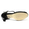 Scarpa da ballo donna latino americano ballo da sala liscio tango pelle fisch nero suola cuoio pomiciato tacco 60 rocchetto