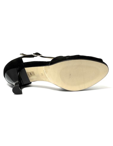 Scarpa da ballo donna latino americano ballo da sala liscio tango camoscio nero suola cuoio pomiciato tacco 60 rocchetto
