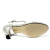 Scarpa da ballo donna latino americano ballo da sala liscio tango pelle fish argento suola cuoio pomiciato tacco 60 rocchetto