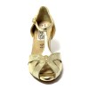 Scarpa da ballo donna latino americano ballo da sala liscio tango pelle fish platino suola cuoio pomiciato tacco 60 rocchetto