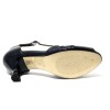 Scarpa da ballo donna latino americano ballo da sala liscio tango pelle fish blu suola cuoio pomiciato tacco 60 rocchetto