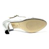 Scarpa da ballo donna latino americano ballo da sala liscio tango pelle fish argento suola cuoio pomiciato tacco 60 rocchetto