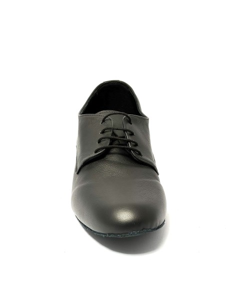 Scarpa allacciata pelle nero suola bufalo tacco 20
