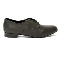 Scarpa allacciata pelle nero suola bufalo tacco 20