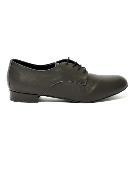 Scarpa allacciata pelle nero suola bufalo tacco 20