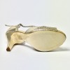 Scarpa da ballo donna latino tango liscio da sala spuntata pelle glitter platino plateau suola cuoio tacco 80 sottile