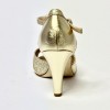 Scarpa da ballo donna latino tango liscio da sala spuntata pelle glitter platino plateau suola cuoio tacco 80 sottile