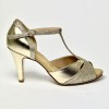 Scarpa da ballo donna latino tango liscio da sala spuntata pelle glitter platino plateau suola cuoio tacco 80 sottile