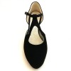 Scarpa da ballo donna liscio da sala camoscio nero suola bufalo tacco 70 rocchetto
